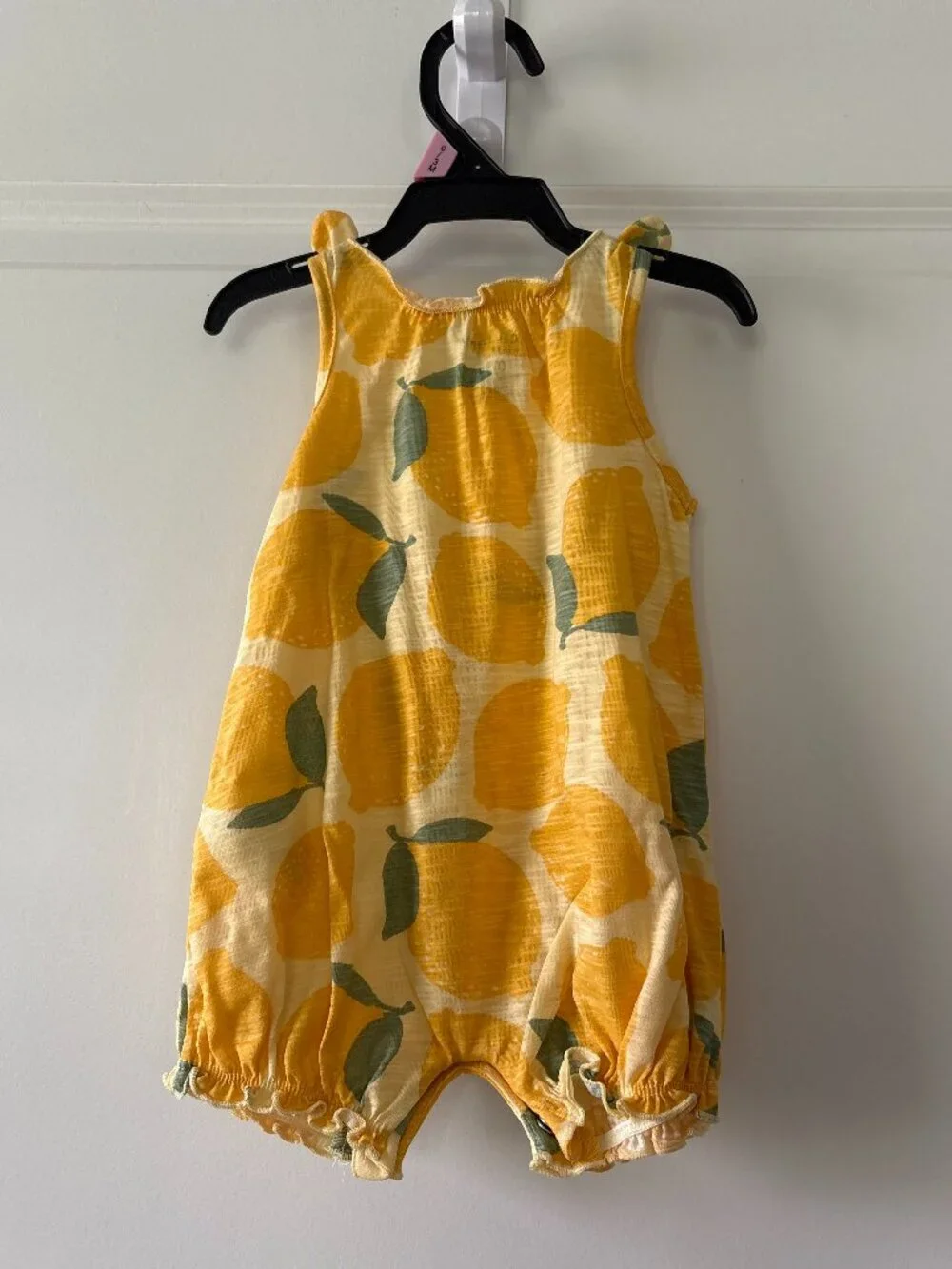 Carter's Child of Mine Baby Girl Yellow Lemon Sleeveless Romper Size 0-3 Months